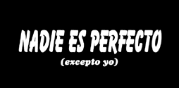 Nadie es perfecto (excepto yo)